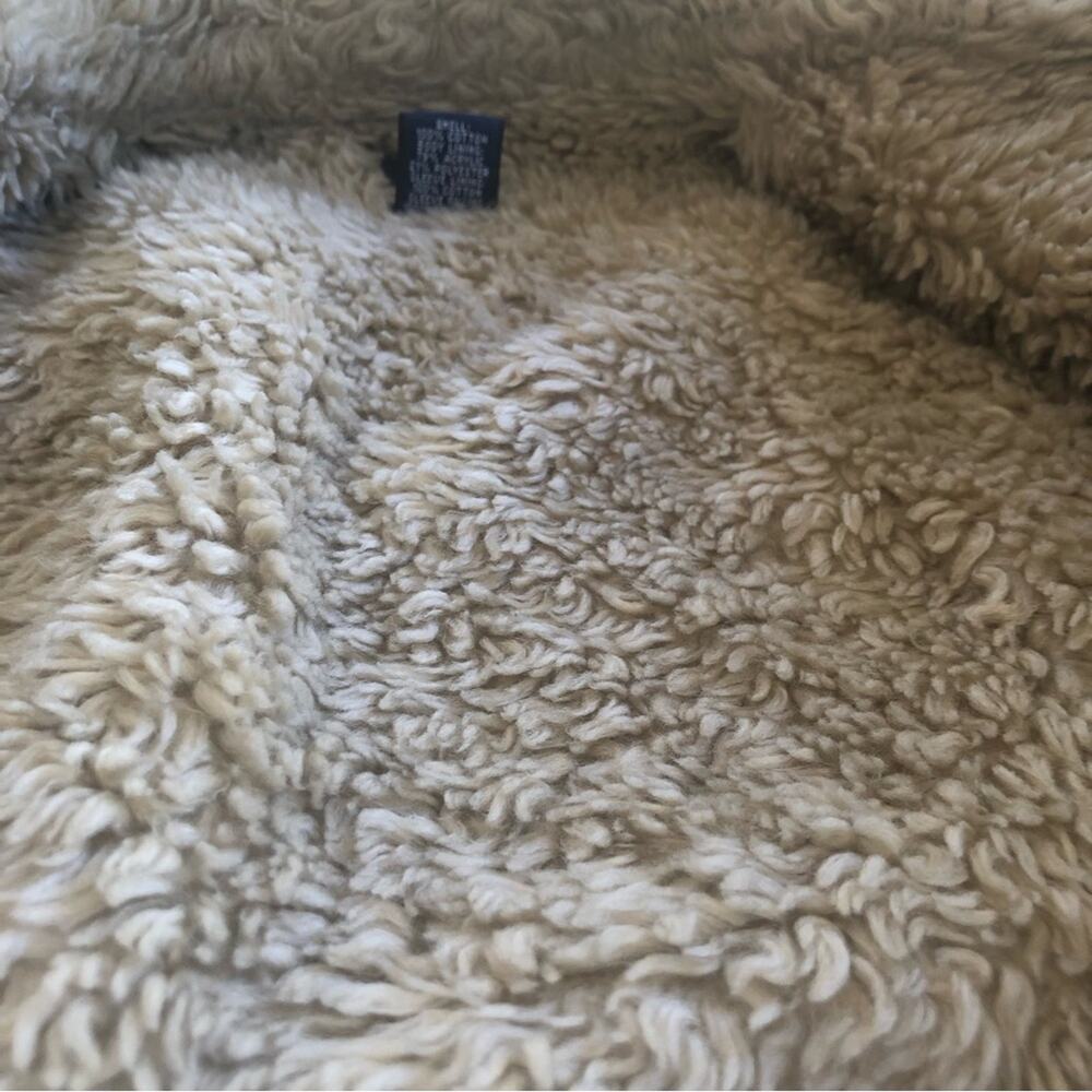 Vintage y2k 2000s Denim Jean Jacket Small Shearling Lined Faux Fur Hollister GAP - Picture 8 of 16
